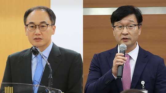 (서울=연합뉴스) 현재 공석인 검찰총장을 대행할 대검찰청 차장검사에 이원석 제주지검장(왼쪽), 서울중앙지검장은 송경호 수원고검 검사가 임명됐다. 2022.5.18 [연합뉴스TV 제공]
