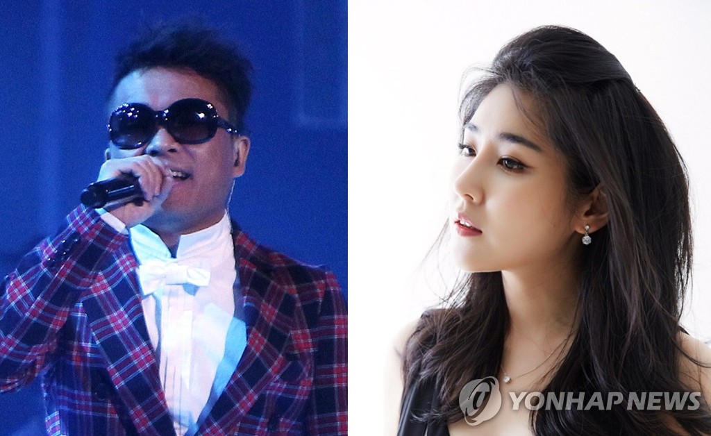 김건모와 장지연. 2019.10.31 [연합뉴스 자료사진]