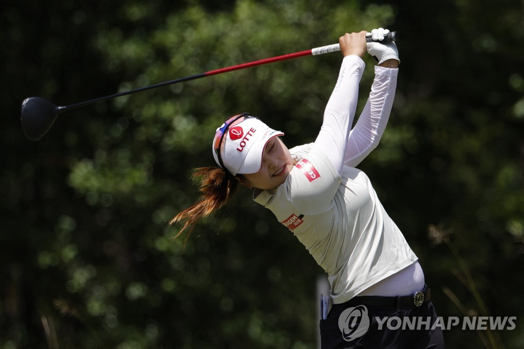 최혜진의 스윙 모습.[로이터=연합뉴스] Mandatory Credit: Geoff Burke-USA TODAY Sports