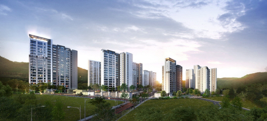 17일 본보기집을 열고 본격 분양에 들어간 SM경남기업의 경기 양주 ‘장흥역 경남아너스빌 북한산뷰’아파트 조감도. SM경남기업 제공