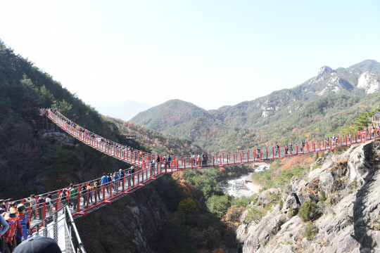 경남 거창 우둔산 Y자형 출렁다리. 거창군청 제공