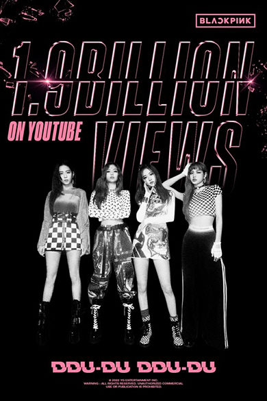 3일 ‘뚜두뚜두’의 유튜브 조회수 19억 회 돌파 소식을 알리는 포스터. YG엔터테인먼트 트위터 캡처