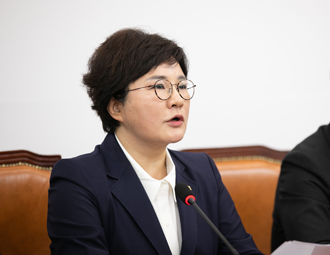 조수진 국민의힘 최고위원이 지난 25일 국회에서 열린 최고위원회의에서 발언하고 있다. 국회사진기자단