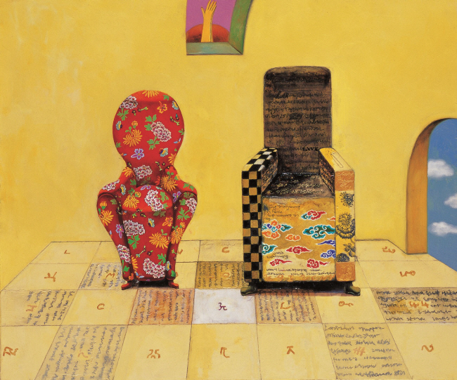 정미영, 커플, 61×72㎝, 캔버스에 아크릴 및 오일, 2022.