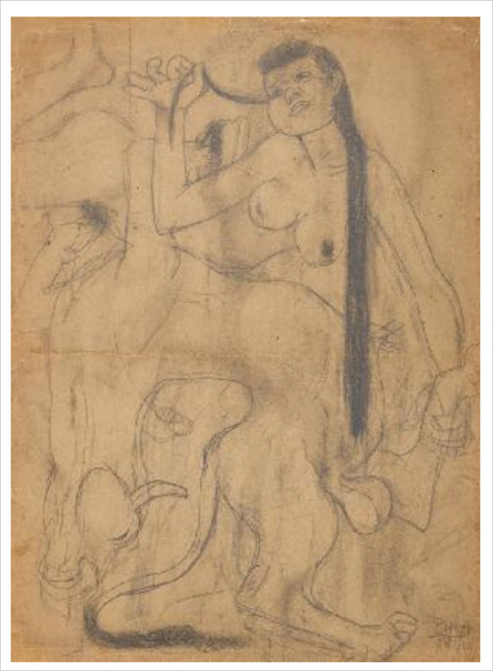 이중섭 작품 ‘소와 여인’. 국립현대미술관 홈페이지 캡처