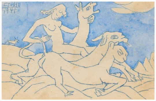 이중섭 작품 ‘상상의 동물과 여인’. 국립현대미술관 홈페이지 캡처