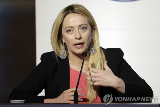 이탈리아 차기 총리로 유력한 조르자 멜로니. AP 연합뉴스