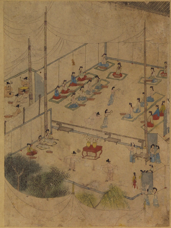 2 선묘조제재경수연도 제5폭 경수연, 18세기 후반, 지본채색, 세로 32.7㎝, 가로 23.7㎝, 홍익대박물관.