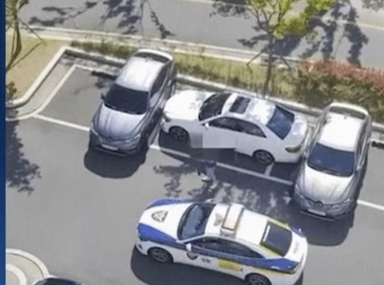 비매너 주차 차량에 대해 다른 주민들이 보복성 주차를 하자 경찰을 부른 차주. 온라인 커뮤니티 캡처