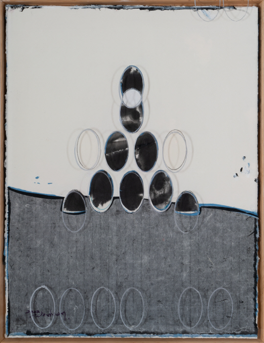 Reflection, 76x56.5cm, 잉크, 한지, 아르슈지, 볼펜, 2022.