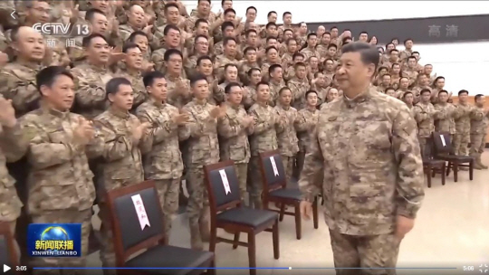 지난 1월 군 부대를 시찰한 시진핑(習近平) 중국 국가주석. CCTV 캡처