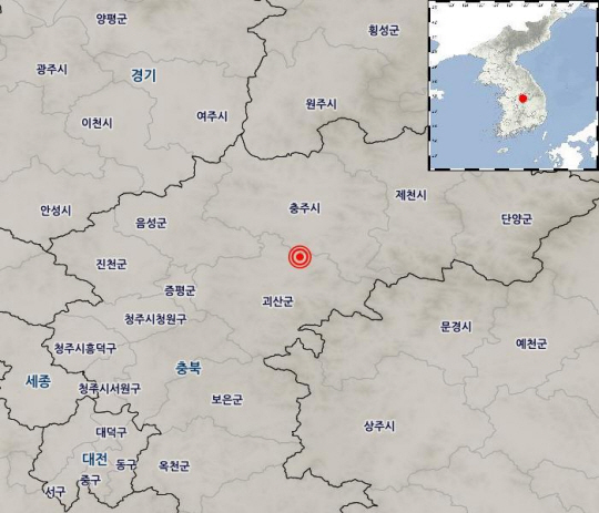 충북 괴산서 규모 4.1 지진…"올해 최대 규모" [기상청 홈페이지 캡처. 재판매 및 DB 금지]