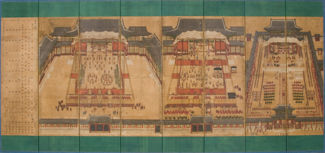 무진진찬도병, 8폭 병풍, 견본 채색, 178.0×373.28㎝ ⓒ LACMA