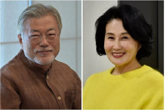 문재인(왼쪽) 전 대통령과 전여옥 전 국회의원