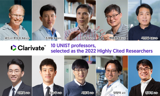 ‘세계 상위 1%연구자’에 선정된 울산과학기술원(UNIST) 교수진.