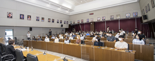 2022년 여름방학 대학생 아르바이트 간담회. 용산구청 제공