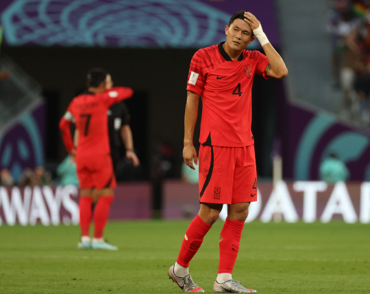 축구대표팀의 김민재. 뉴시스