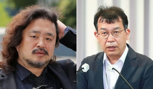 방송인 김어준(왼쪽)씨와 김종대 전 정의당 의원. 뉴시스