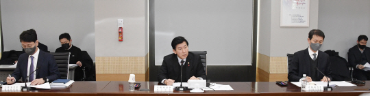 최상대 기획재정부 제2차관이 27일 한국재정정보원에서 열린 ‘2023년 제1차 공공기관 투자 집행 점검 회의’에서 발언하고 있다. 기재부 제공