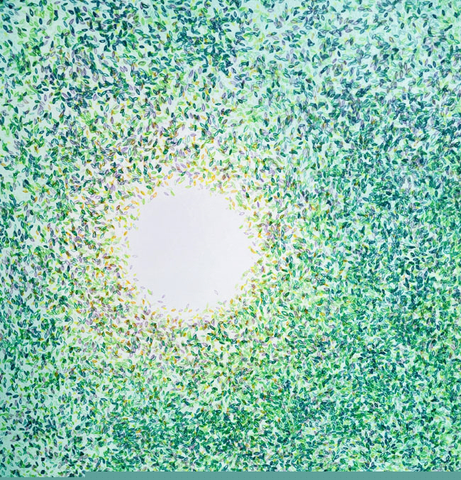 ‘Light Beyond’, mixed media on canvas, 2022.