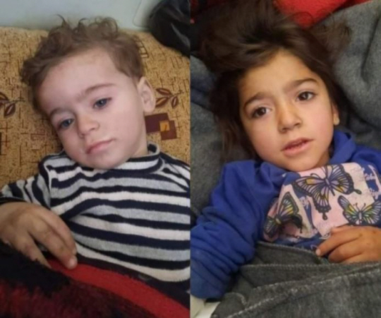 구조된 뒤 치료센터에 머물고 있는 자매의 모습. 트위터 캡처