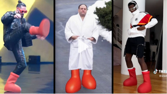 ‘빅 레드 부츠’를 신은 인플루언서들. CNN 유튜브 캡처