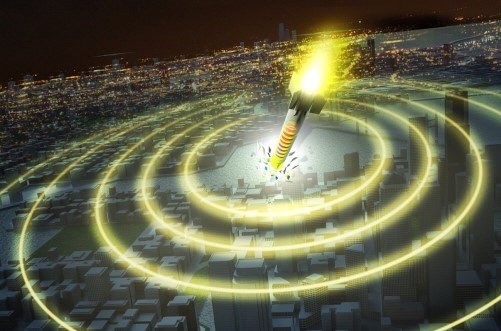 2030년 전력화 목표로 국방과학기술연구소(ADD)가 개발중인  전자기펄스(EMP)탄 개념도. 국방기술품질연구원 제공