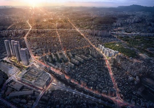 청량리 7구역 롯데캐슬 광역조감도. 롯데건설 제공