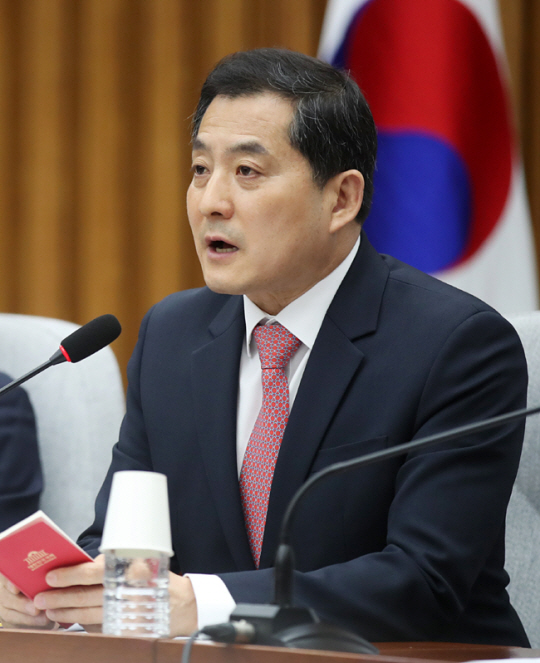 박대출 국민의힘 정책위의장이 16일 오전 서울 여의도 국회에서 열린 원내대책회의에서 발언하고 있다. 뉴시스