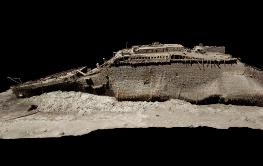 심해지도 제작 업체 마젤란사가 구현한 심해 속 침몰 상태의 ‘타이타닉’호 3D 이미지. 마젤란사 홈페이지 캡처