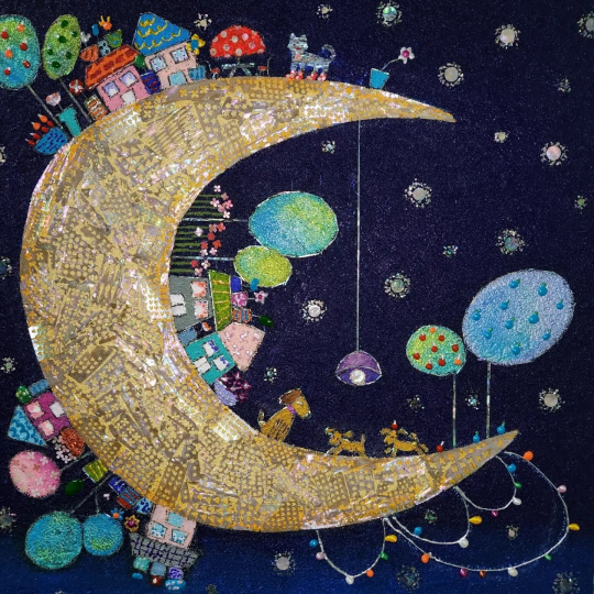 밝고 환한 색감이 특징인 박다해 작가의 작품들은 세상의 생명이 행복하게 공존하길 바라는 꿈을 담고 있다. 갤러리아트눈 제공.