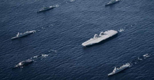 HD현대중공업이 오는 7일 부산 아덱스에서 열리는 ‘국제해양방위산업전(MADEX) 2023에서 참가해 연구 개발 중인 차세대 함정들의 조감도.HD현대중공업 제공