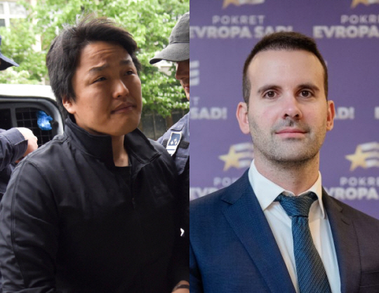 권도형(왼쪽) 테라폼랩스 대표와 ‘유착 의혹’이 제기된 몬테네그로 정당 ‘지금 유럽’의 밀로코 스파이치 대표. EPA·연합뉴스·‘지금 유럽’ 홈페이지 캡처