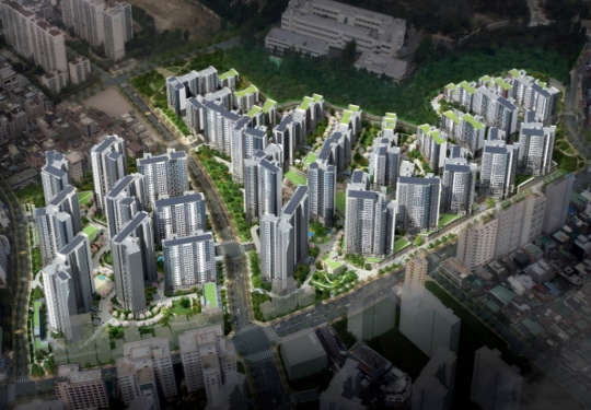 이문휘경 뉴타운에 들어설 래미안 라그란데 아파트 단지 조감도. 삼성물산 제공.