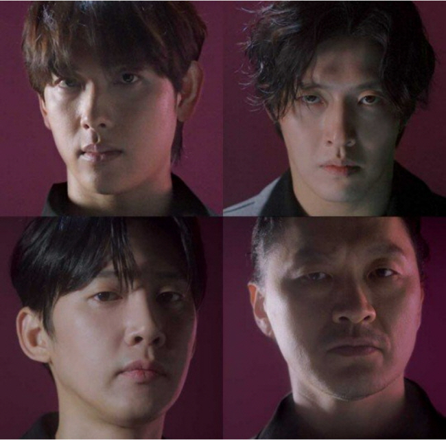 ‘오징어게임’ 두 번째 시즌에 새롭게 합류한 (왼쪽 위부터 시계방향으로) 배우 임시완, 강하늘, 양동근, 박성훈.  넷플릭스 제공