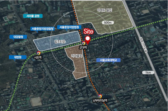 한국마사회 서초부지 위치. 한국마사회 제공