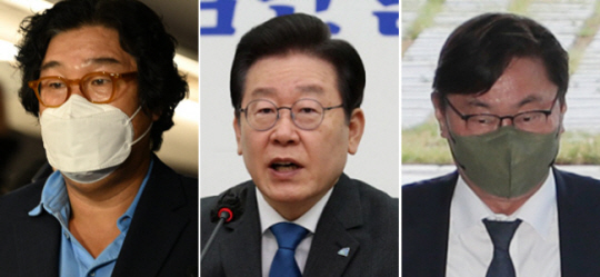 왼쪽부터 김성태 전 쌍방울 회장, 이재명 더불어민주당 대표, 이화영 전 경기도 부지사.