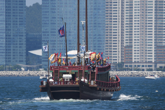 오는 8월 1일 출항하는 조선통신사선. 부산문화재단 제공