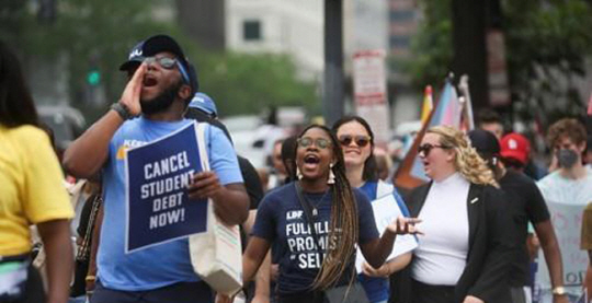 학자금 대출 탕감 요구 시위. 로이터 연합뉴스 자료사진