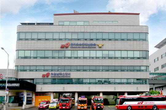 경기 수원시 권선구에 자리한 경기도소방재난본부 청사 전경. 경기도소방재난본부 제공