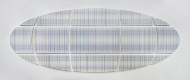 지근욱, 교차-형태(복사), 2023, Mixed media on canvas, Dimensions variable (approx. 300×790㎝). 학고재 제공