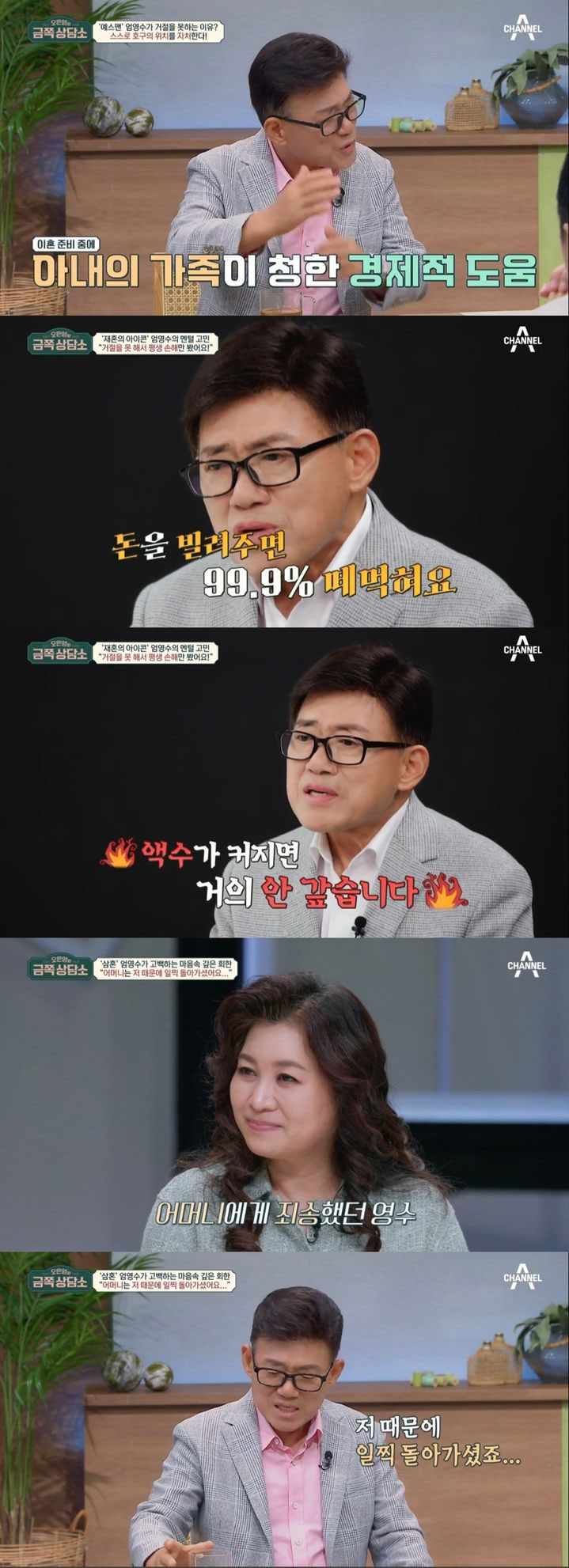 지난 18일 방송된 채널A ‘오은영의 금쪽 상담소’에 개그맨 엄영수가 출연했다. [뉴시스]
