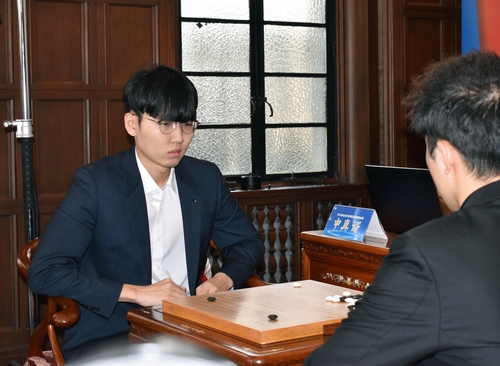 응씨배 결승 1국에서 승리한 신진서 9단[한국기원 제공. 재판매 및 DB 금지]