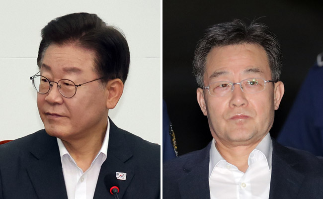 이재명(왼쪽) 더불어민주당 대표와 김만배 화천대유 대주주. 뉴시스