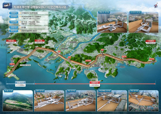 BuTX 민간투자사업 제안노선도. 부산시청 제공