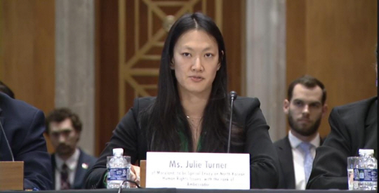 줄리 터너 미국 국무부 북한인권특사. 상원 외교위 캡처
