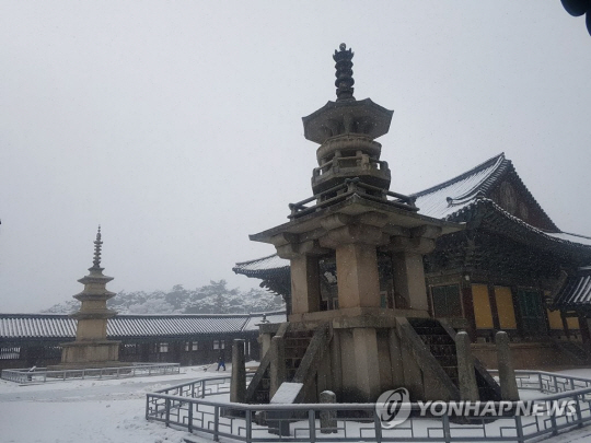 경북 경주에 위치한 불국사 다보탑. 연합뉴스.