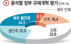 “규제개혁 불만족” 45%… “경기진작 위한 규제유예 가장 시급” 23%[창간 32주년 특집]