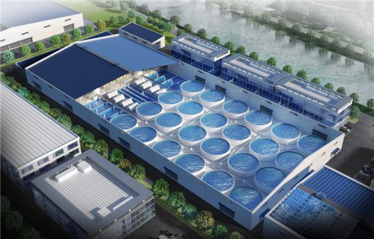 경북 포항시 장기면 금곡리에 조성되는 연어 스마트 양식 클러스터 조감도. 경북도청 제공