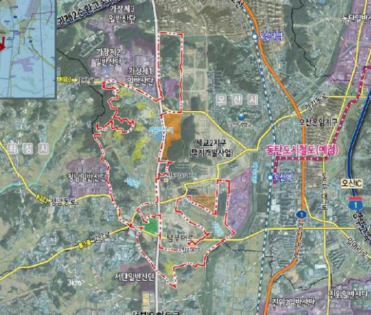 오산세교2 신규 택지 위치. 사진 국토교통부